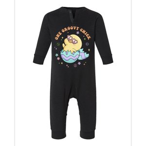 One Groovy Chick Funny Cute Baby Chicken Infant Fleece One Piece