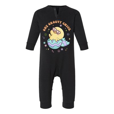 One Groovy Chick Funny Cute Baby Chicken Infant Fleece One Piece