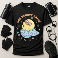 One Groovy Chick Funny Cute Baby Chicken Cooling Performance Crew T-Shirt