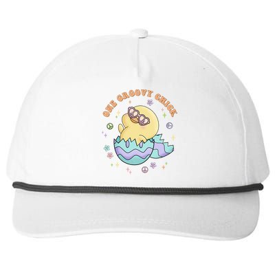 One Groovy Chick Funny Cute Baby Chicken Snapback Five-Panel Rope Hat