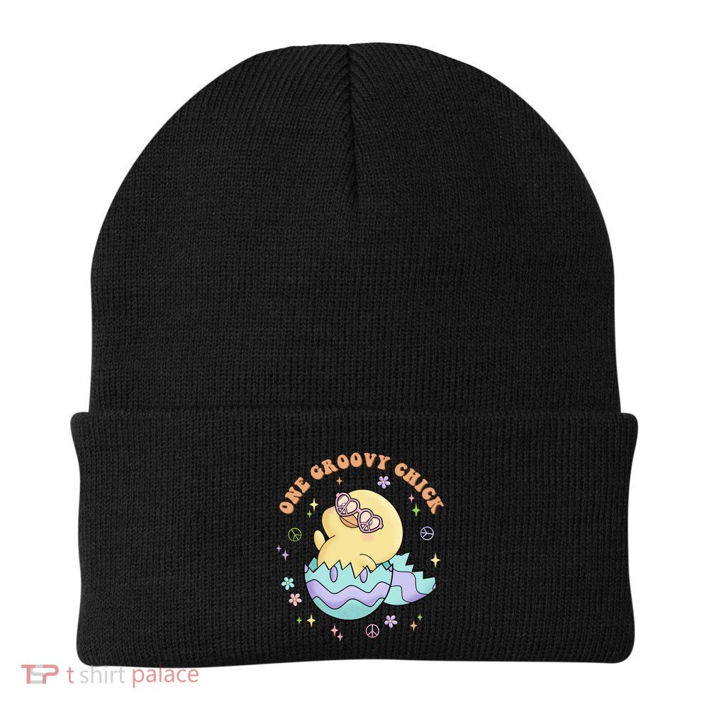 One Groovy Chick Funny Cute Baby Chicken Knit Cap Winter Beanie