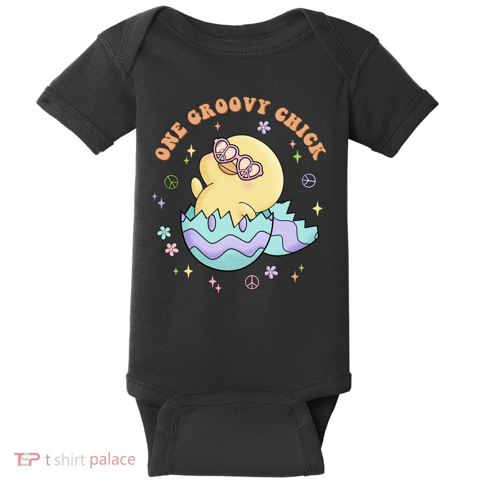 One Groovy Chick Funny Cute Baby Chicken Baby Bodysuit