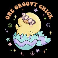 One Groovy Chick Funny Cute Baby Chicken Tie-Dye T-Shirt