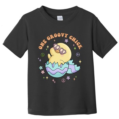 One Groovy Chick Funny Cute Baby Chicken Toddler T-Shirt