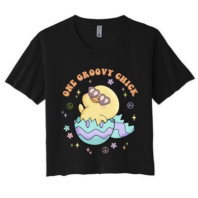 One Groovy Chick Funny Cute Baby Chicken Crop Top