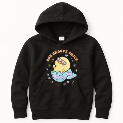 One Groovy Chick Funny Cute Baby Chicken Kids Hoodie