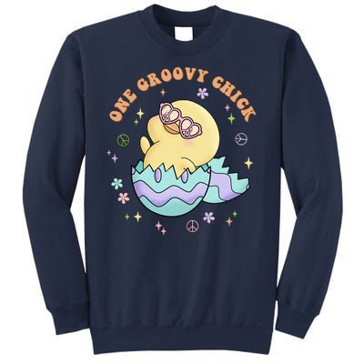 One Groovy Chick Funny Cute Baby Chicken Sweatshirt