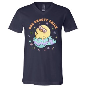 One Groovy Chick Funny Cute Baby Chicken V-Neck T-Shirt