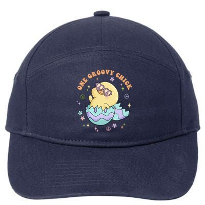 One Groovy Chick Funny Cute Baby Chicken 7-Panel Snapback Hat