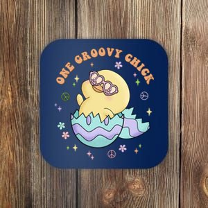 One Groovy Chick Funny Cute Baby Chicken Coaster