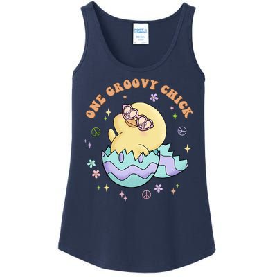 One Groovy Chick Funny Cute Baby Chicken Ladies Essential Tank