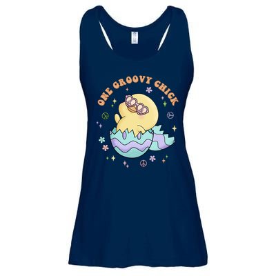 One Groovy Chick Funny Cute Baby Chicken Ladies Essential Flowy Tank