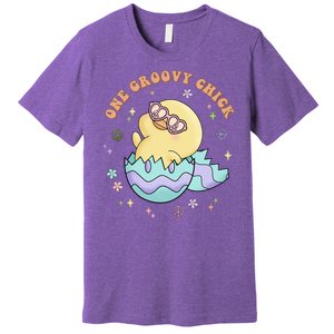 One Groovy Chick Funny Cute Baby Chicken Premium T-Shirt