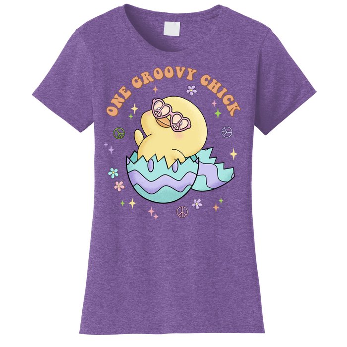 One Groovy Chick Funny Cute Baby Chicken Women's T-Shirt