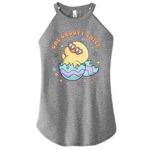 One Groovy Chick Funny Cute Baby Chicken Women's Perfect Tri Rocker Tank