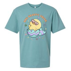 One Groovy Chick Funny Cute Baby Chicken Sueded Cloud Jersey T-Shirt