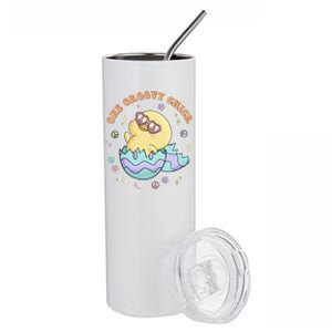 One Groovy Chick Funny Cute Baby Chicken Stainless Steel Tumbler