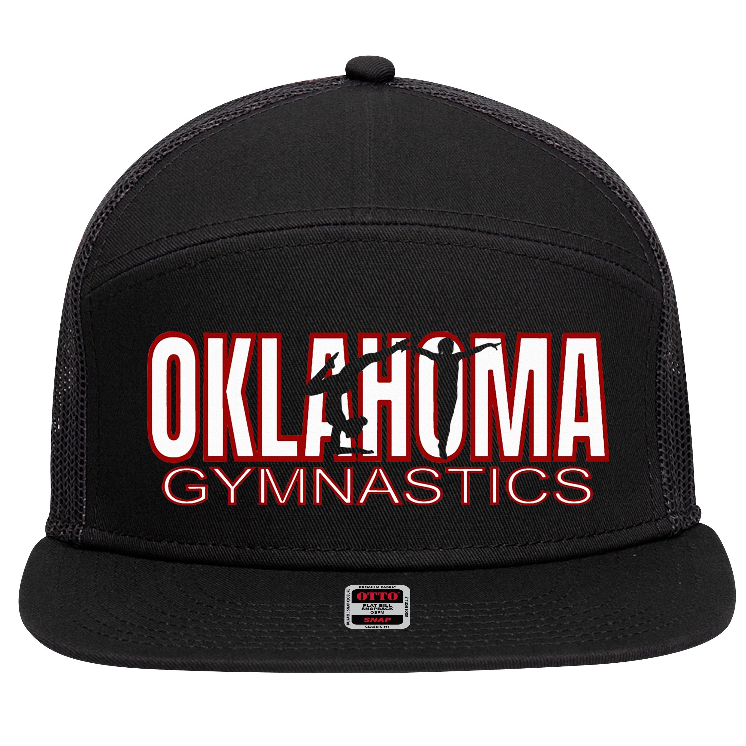 Oklahoma Gymnastics Competition Gymnast 7 Panel Mesh Trucker Snapback Hat