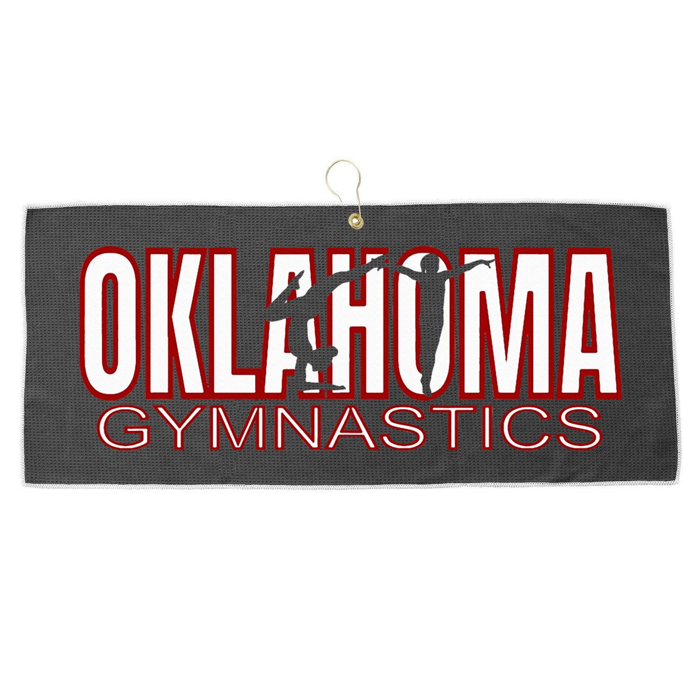 Oklahoma Gymnastics Competition Gymnast Large Microfiber Waffle Golf Towel