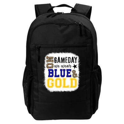 On Game Day Football We Wear Gold And Blue Leopard Print Daily Commute Backpack