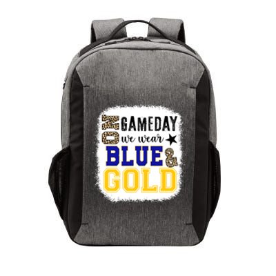 On Game Day Football We Wear Gold And Blue Leopard Print Vector Backpack