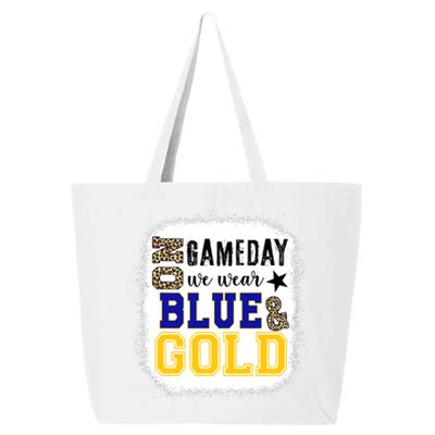 On Game Day Football We Wear Gold And Blue Leopard Print 25L Jumbo Tote