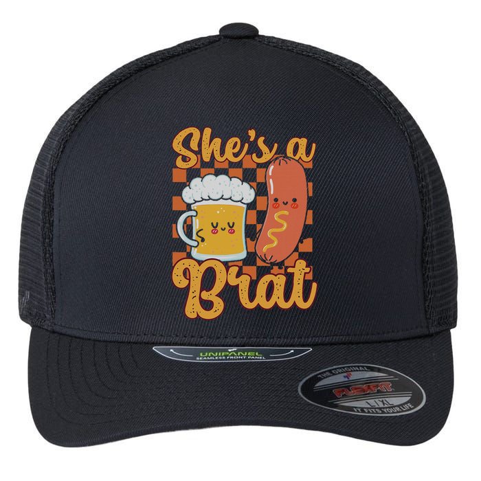 Oktoberfest German Drinking SheS A Brat Couple Matching Flexfit Unipanel Trucker Cap