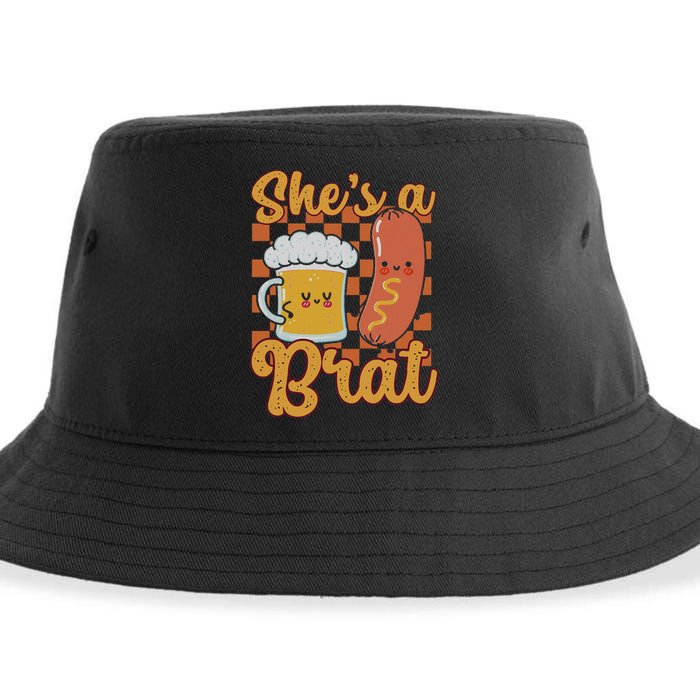 Oktoberfest German Drinking SheS A Brat Couple Matching Sustainable Bucket Hat