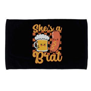 Oktoberfest German Drinking SheS A Brat Couple Matching Microfiber Hand Towel