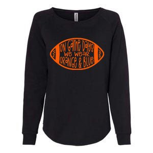 On Game Days We Wear Orange & Blue Womens California Wash Sweatshirt