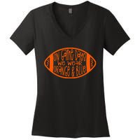 On Game Days We Wear Orange & Blue Women's V-Neck T-Shirt