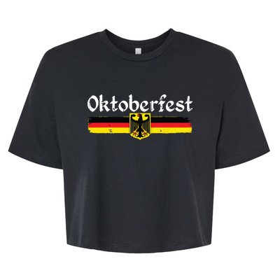 Oktoberfest German Drinking Vintage German Flag Bella+Canvas Jersey Crop Tee