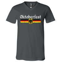 Oktoberfest German Drinking Vintage German Flag V-Neck T-Shirt