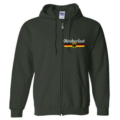 Oktoberfest German Drinking Vintage German Flag Full Zip Hoodie