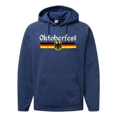 Oktoberfest German Drinking Vintage German Flag Performance Fleece Hoodie