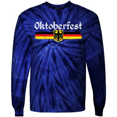 Oktoberfest German Drinking Vintage German Flag Tie-Dye Long Sleeve Shirt