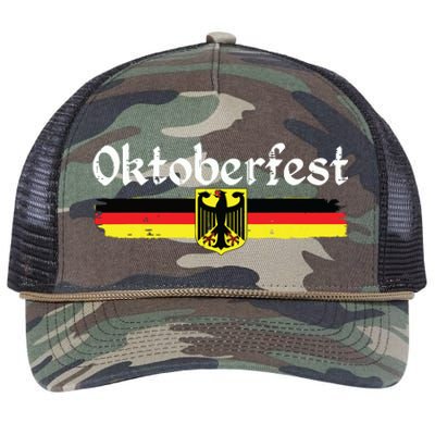 Oktoberfest German Drinking Vintage German Flag Retro Rope Trucker Hat Cap