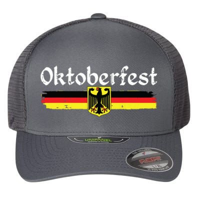 Oktoberfest German Drinking Vintage German Flag Flexfit Unipanel Trucker Cap