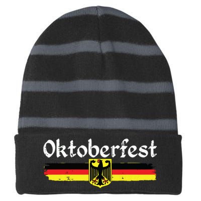 Oktoberfest German Drinking Vintage German Flag Striped Beanie with Solid Band