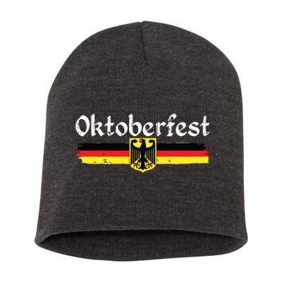 Oktoberfest German Drinking Vintage German Flag Short Acrylic Beanie