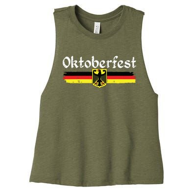 Oktoberfest German Drinking Vintage German Flag Women's Racerback Cropped Tank