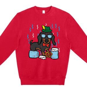 Oktoberfest German Dachshund Dog Owner Doxie Premium Crewneck Sweatshirt