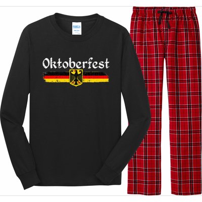 Oktoberfest German Drinking Women Vintage German Flag Long Sleeve Pajama Set