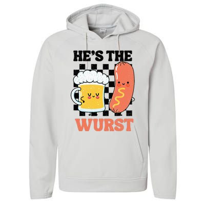 Oktoberfest German Drinking HeS The Wurst Couple Matching Performance Fleece Hoodie