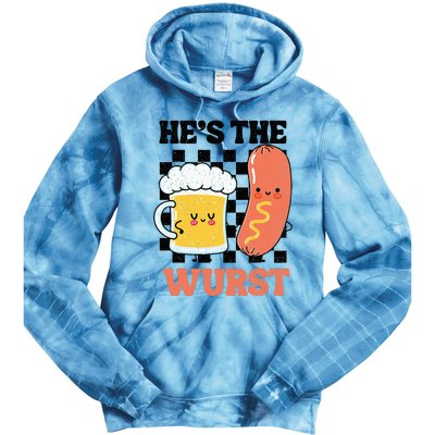 Oktoberfest German Drinking HeS The Wurst Couple Matching Tie Dye Hoodie