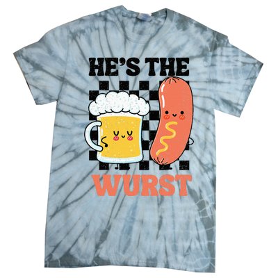 Oktoberfest German Drinking HeS The Wurst Couple Matching Tie-Dye T-Shirt