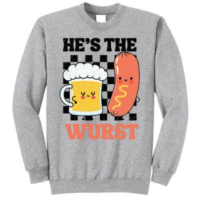 Oktoberfest German Drinking HeS The Wurst Couple Matching Tall Sweatshirt