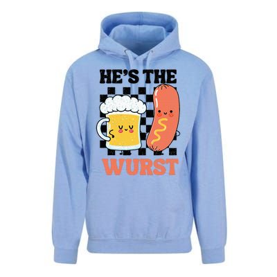 Oktoberfest German Drinking HeS The Wurst Couple Matching Unisex Surf Hoodie