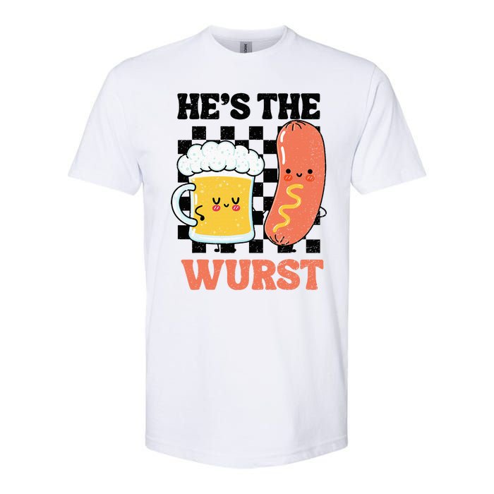 Oktoberfest German Drinking HeS The Wurst Couple Matching Softstyle CVC T-Shirt