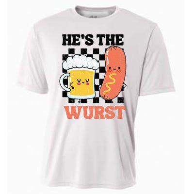 Oktoberfest German Drinking HeS The Wurst Couple Matching Cooling Performance Crew T-Shirt